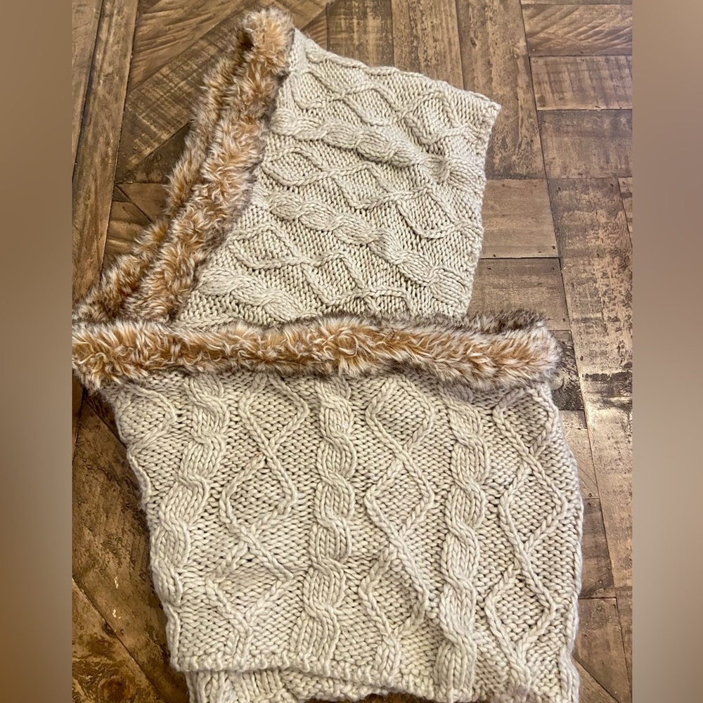 Fur knit women’s infinity brown scarf